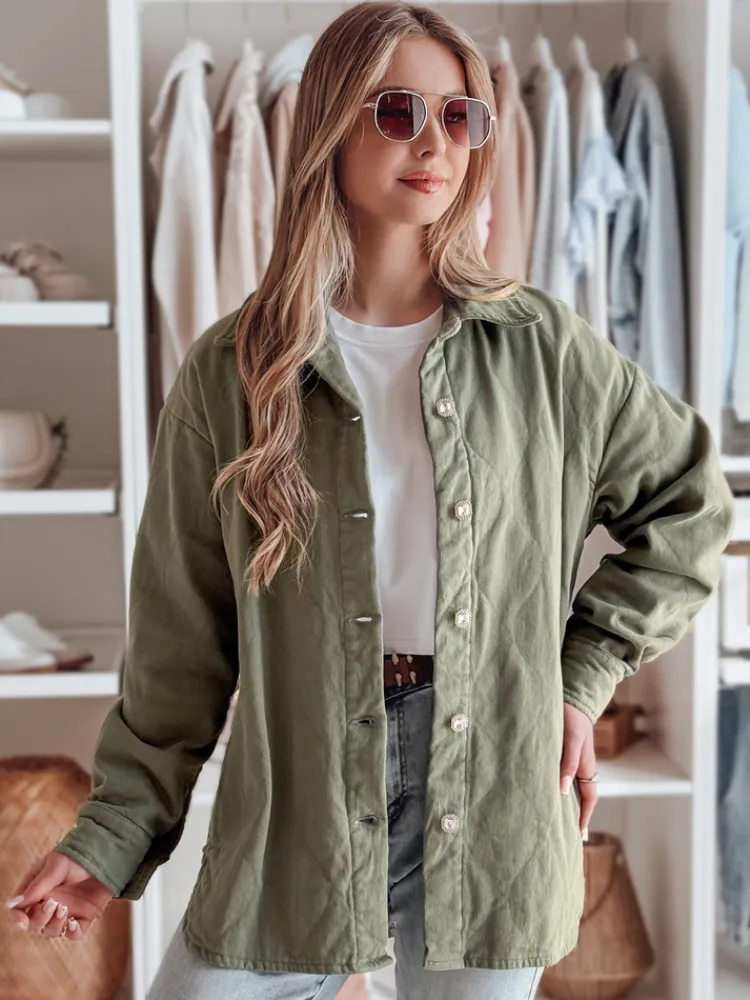 Kurtki Damskie>Dstreet Kurtka damska przejściowa koszulowa oversize KOSMOJACK khaki TY4840