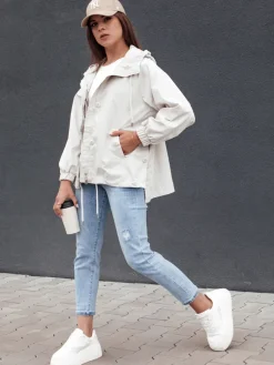 Kurtki Damskie>Dstreet Kurtka damska przejściowa GLAMOUR PARK biała TY4387