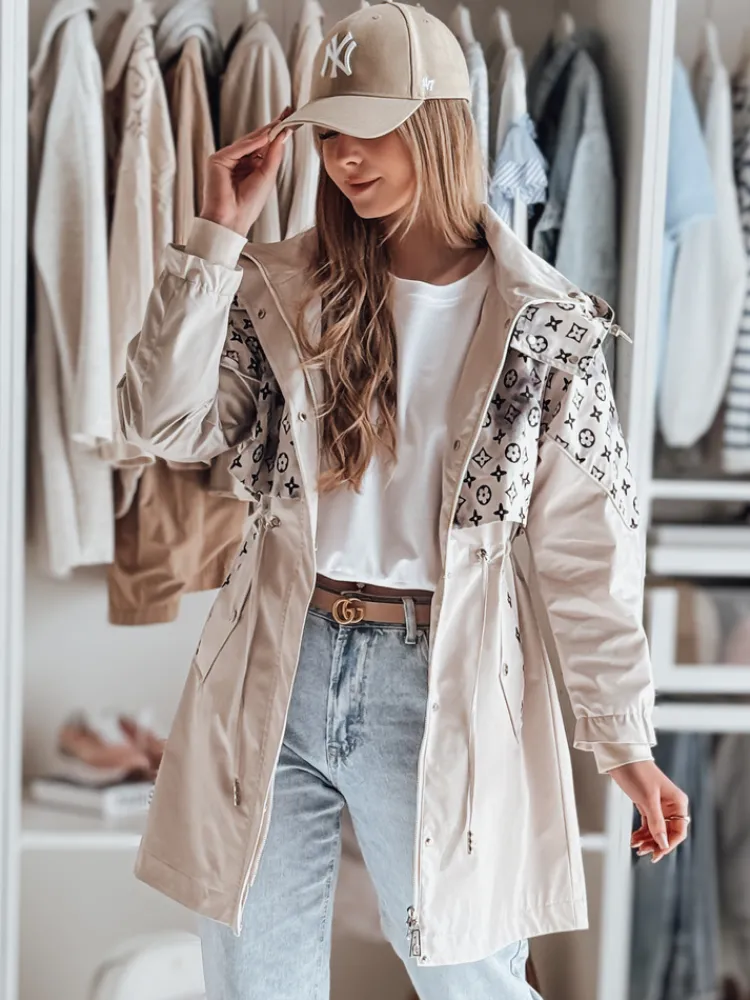 Kurtki Damskie>Dstreet Kurtka damska przejściowa parka FERIPARKA beżowa TY4874