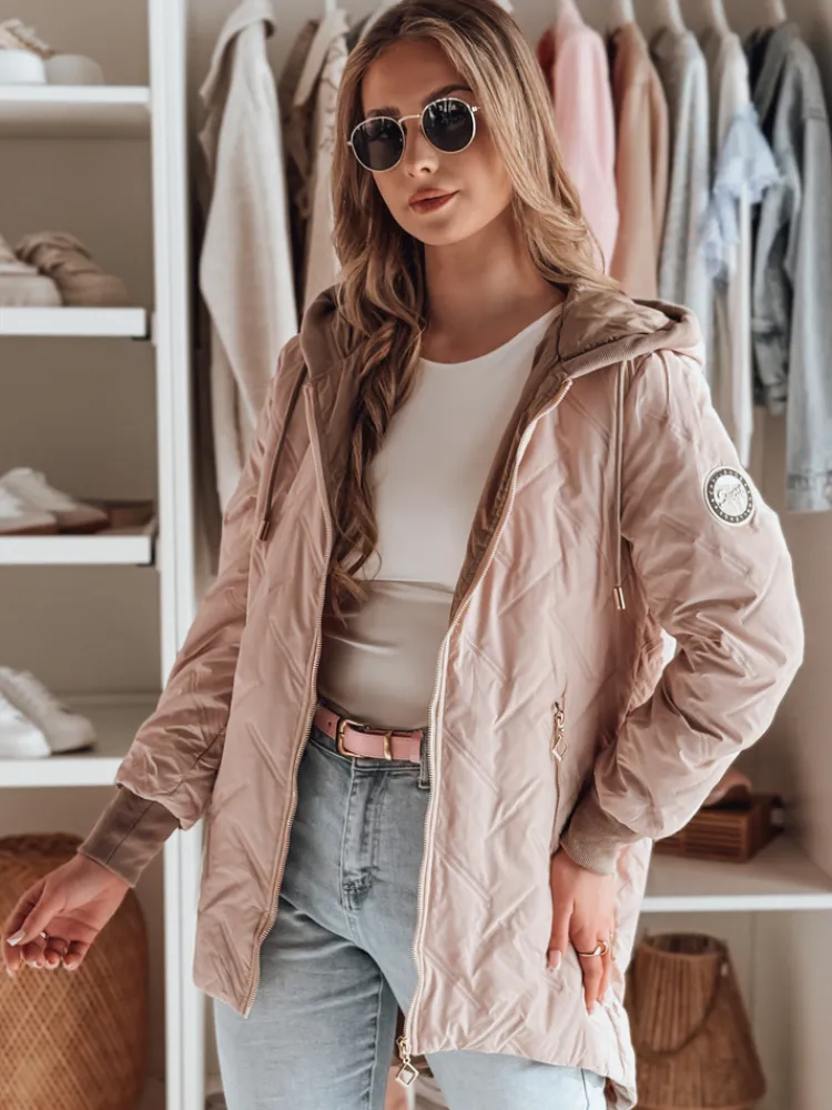 Kurtki Damskie>Dstreet Kurtka damska przejściowa z kapturem LUMERA różowa TY4817