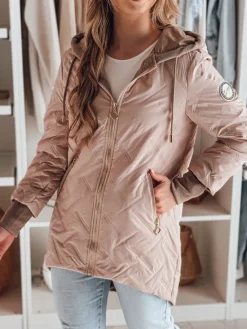 Kurtki Damskie>Dstreet Kurtka damska przejściowa z kapturem LUMERA różowa TY4817