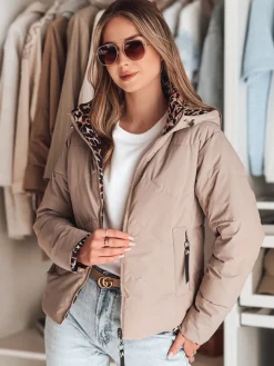 Kurtki Damskie>Dstreet Kurtka damska przejściowa dwustronna ZIBERKA beżowa TY4870