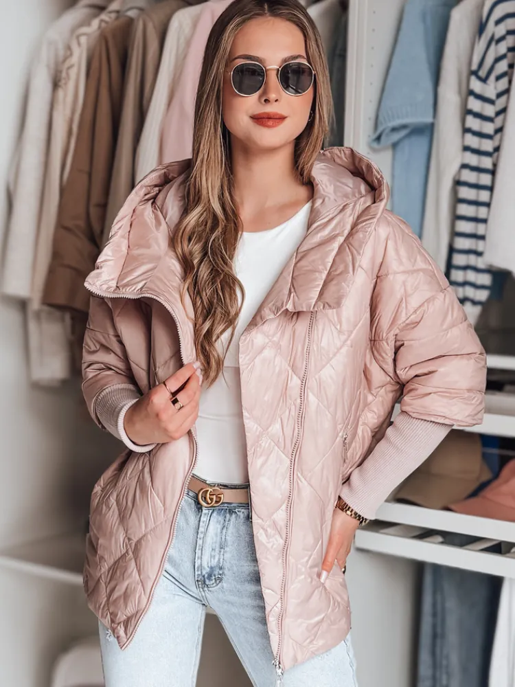 Kurtki Damskie>Dstreet Kurtka damska przejściowa pikowana oversize PUFFILOF różowa TY4854