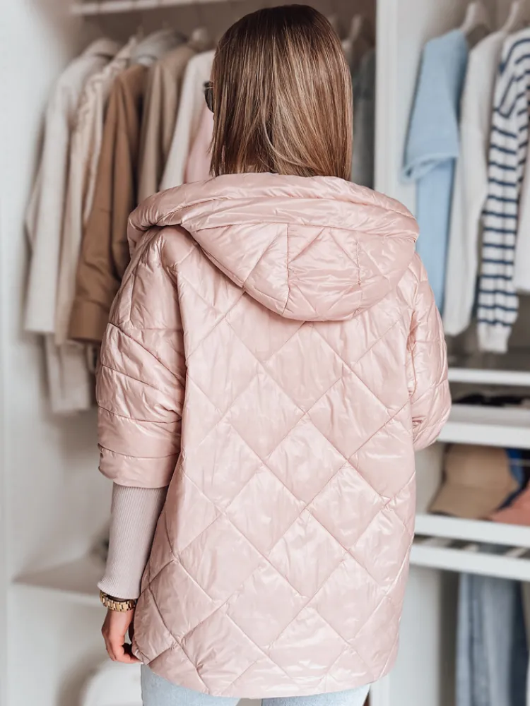 Kurtki Damskie>Dstreet Kurtka damska przejściowa pikowana oversize PUFFILOF różowa TY4854