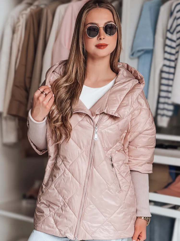 Kurtki Damskie>Dstreet Kurtka damska przejściowa pikowana oversize PUFFILOF różowa TY4854