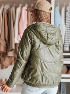 Kurtki Damskie>Dstreet Kurtka damska przejściowa pikowana z kapturem NIVESSO zielona TY4857