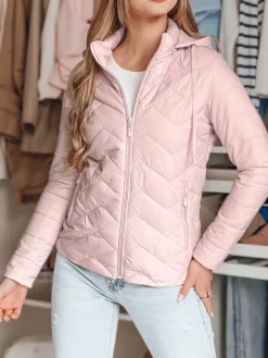 Kurtki Damskie>Dstreet Kurtka damska przejściowa pikowana ZIPZAB jasno różowa TY4866