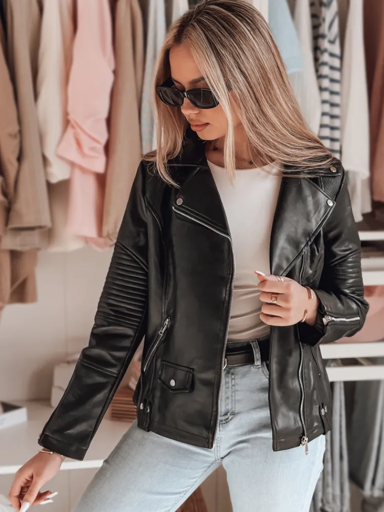 Kurtki Damskie>Dstreet Kurtka damska przejściowa ramoneska BIKEROSS czarna TY4790