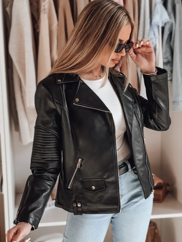 Kurtki Damskie>Dstreet Kurtka damska przejściowa ramoneska BIKEROSS czarna TY4790