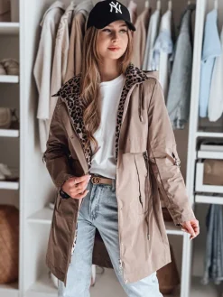 Kurtki Damskie>Dstreet Kurtka damska przejściowa parka FERISSA khaki TY4873