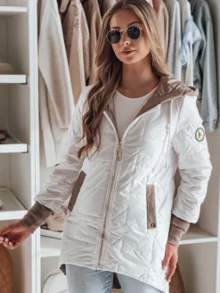 Kurtki Damskie>Dstreet Kurtka damska przejściowa pikowana ROSSANA biała TY4833