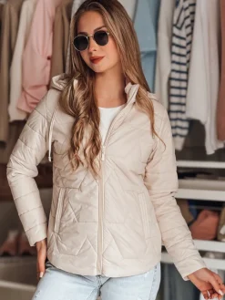 Kurtki Damskie>Dstreet Kurtka damska przejściowa pikowana ENZIOK beżowa TY4865