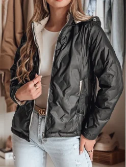 Kurtki Damskie>Dstreet Kurtka damska przejściowa dwustronna SYLVIAN czarna TY4861