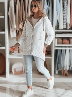 Kurtki Damskie>Dstreet Kurtka damska przejściowa z kapturem LUMERA biała TY4820