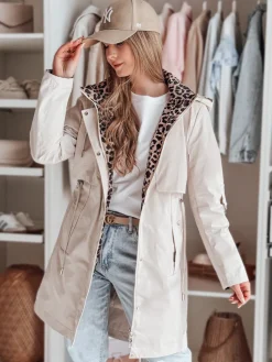 Kurtki Damskie>Dstreet Kurtka damska przejściowa parka FERISSA beżowa TY4872