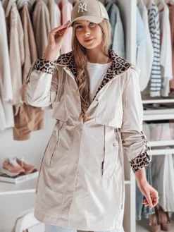 Kurtki Damskie>Dstreet Kurtka damska przejściowa parka FERISSA beżowa TY4872