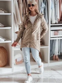 Kurtki Damskie>Dstreet Kurtka damska przejściowa pikowana ROSSANA kamelowa TY4832