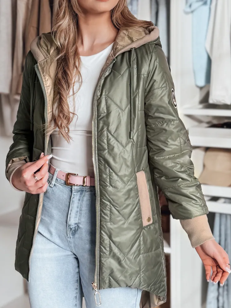 Kurtki Damskie>Dstreet Kurtka damska przejściowa pikowana ROSSANA zielona TY4834