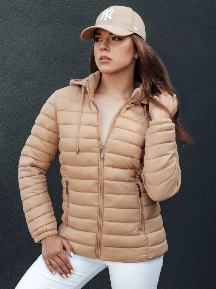 Kurtki Damskie>Dstreet Kurtka damska przejściowa FEMMODA ciemnobeżowa TY4367