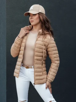 Kurtki Damskie>Dstreet Kurtka damska przejściowa FEMMODA ciemnobeżowa TY4367