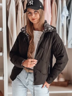 Kurtki Damskie>Dstreet Kurtka damska przejściowa dwustronna ZIBERKA czarna TY4868