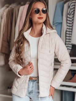 Kurtki Damskie>Dstreet Kurtka damska przejściowa pikowana MODERIS beżowa TY4867