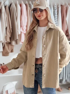 Kurtki Damskie>Dstreet Kurtka damska przejściowa koszulowa oversize KOSMOJACK c.beżowa TY4841