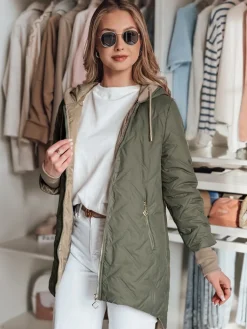 Kurtki Damskie>Dstreet Kurtka damska przejściowa z kapturem LUMERA zielona TY4816