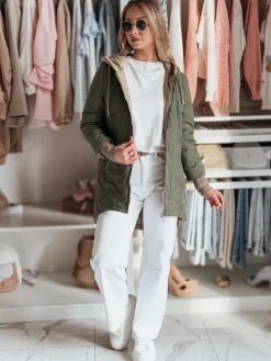 Kurtki Damskie>Dstreet Kurtka damska przejściowa z kapturem LUMERA zielona TY4816