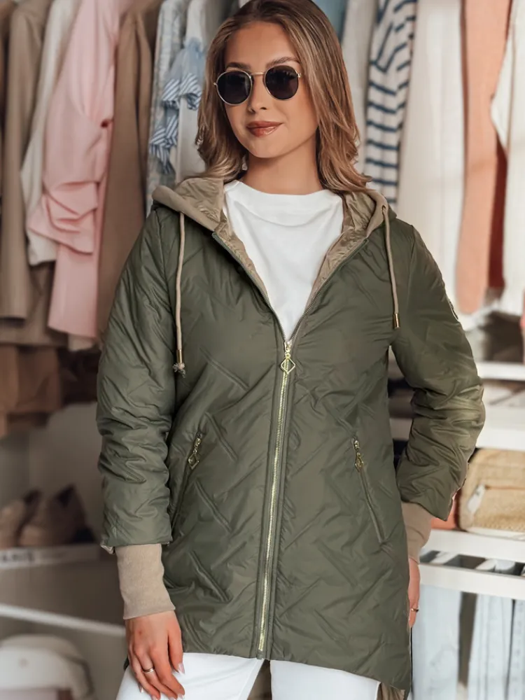 Kurtki Damskie>Dstreet Kurtka damska przejściowa z kapturem LUMERA zielona TY4816