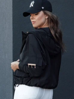 Kurtki Damskie>Dstreet Kurtka damska przejściowa z kapturem BUNOL czarna TY4469