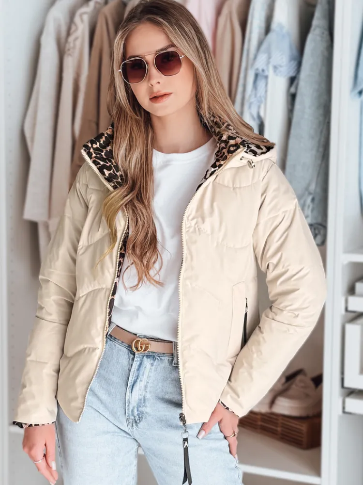 Kurtki Damskie>Dstreet Kurtka damska przejściowa dwustronna ZIBERKA beżowa TY4869