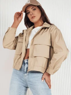 Kurtki Damskie>Dstreet Kurtka damska przejściowa ISTAN ciemnobeżowa TY4184