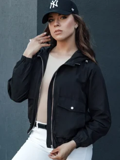 Kurtki Damskie>Dstreet Kurtka damska przejściowa z kapturem BELIJ czarna TY4470