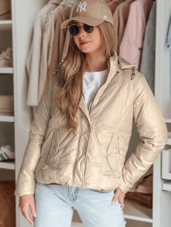 Kurtki Damskie>Dstreet Kurtka damska przejściowa pikowana MARISSIA beżowa TY4851