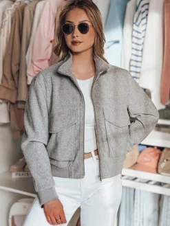 Kurtki Damskie>Dstreet Kurtka damska przejściowa bomberka oversize LUMINA szara TY4792