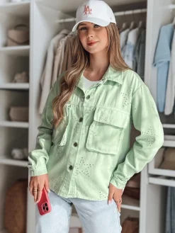 Kurtki Damskie>Dstreet Kurtka damska przejściowa one size w gwiazki STRASHINE miętowa TY4843