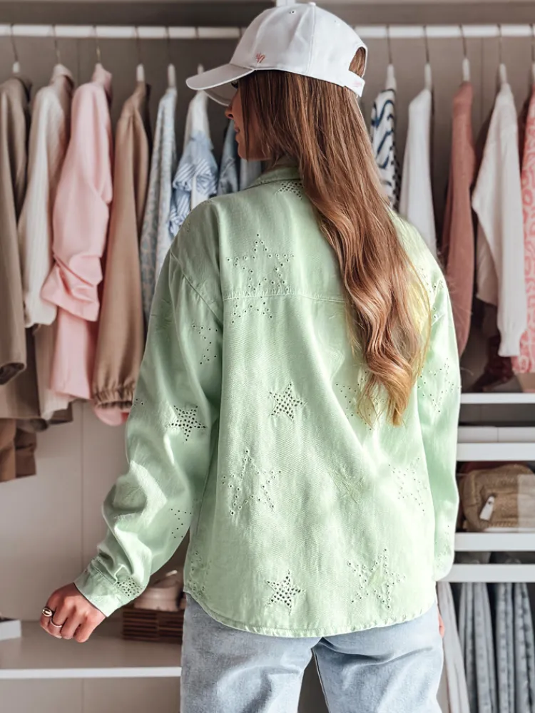 Kurtki Damskie>Dstreet Kurtka damska przejściowa one size w gwiazki STRASHINE miętowa TY4843