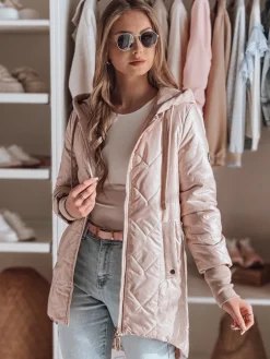 Kurtki Damskie>Dstreet Kurtka damska przejściowa pikowana ROSSANA różowa TY4830