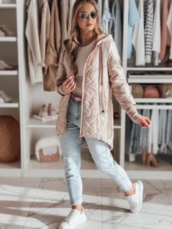 Kurtki Damskie>Dstreet Kurtka damska przejściowa pikowana ROSSANA różowa TY4830