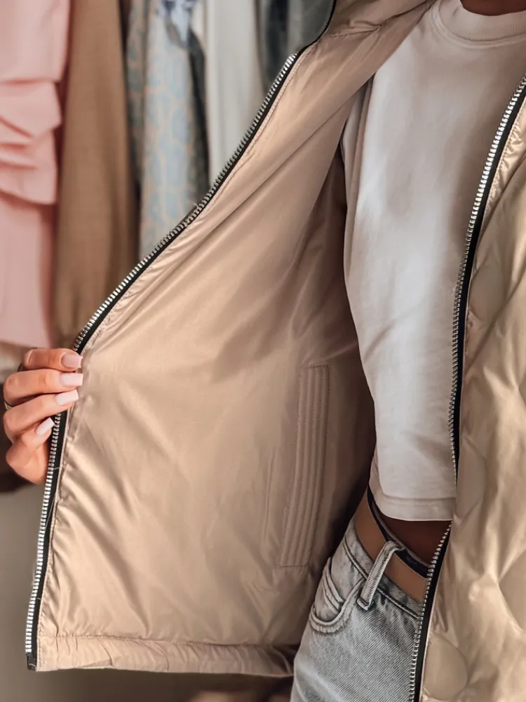 Kurtki Damskie>Dstreet Kurtka damska przejściowa dwustronna SYLVIAN beżowa TY4863