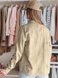 Kurtki Damskie>Dstreet Kurtka damska przejściowa one size w gwiazki STRASHINE brązowa TY4847