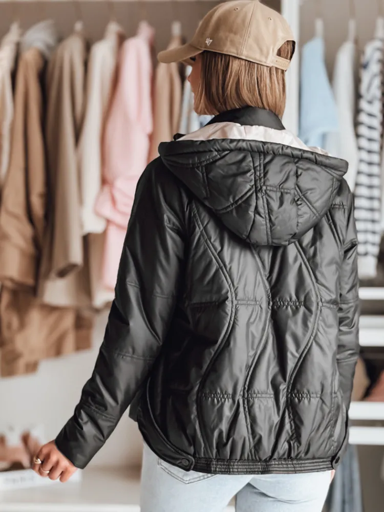 Kurtki Damskie>Dstreet Kurtka damska przejściowa pikowana MARISSIA czarna TY4853