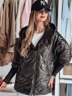 Kurtki Damskie>Dstreet Kurtka damska przejściowa pikowana oversize PUFFILOF czarna TY4855