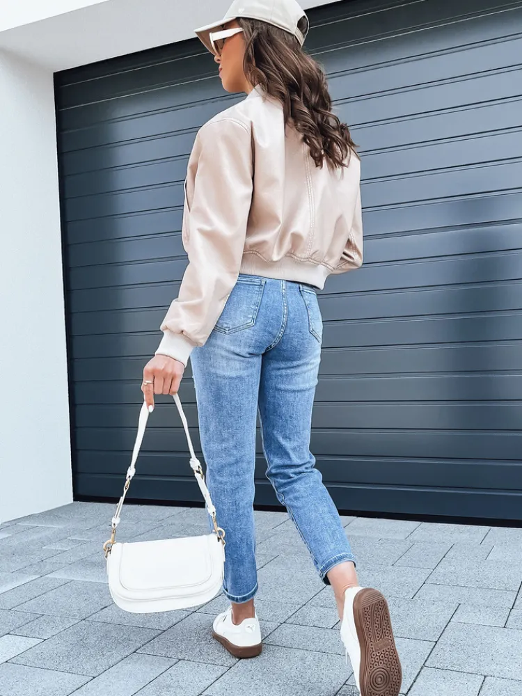 Kurtki Damskie>Dstreet Kurtka damska skórzana bomberka SANTOL beżowa TY4339