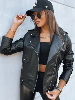 Kurtki Damskie>Dstreet Kurtka damska skórzana MODE MOSAIC czarna TY3893