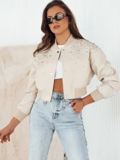 Kurtki Damskie>Dstreet Kurtka damska skórzana PRIDA beżowa TY4265