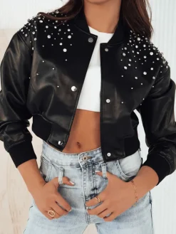 Kurtki Damskie>Dstreet Kurtka damska skórzana PRIDA czarna TY4266