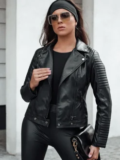 Kurtki Damskie>Dstreet Kurtka damska skórzana ramonseka krótka czarna TY4634