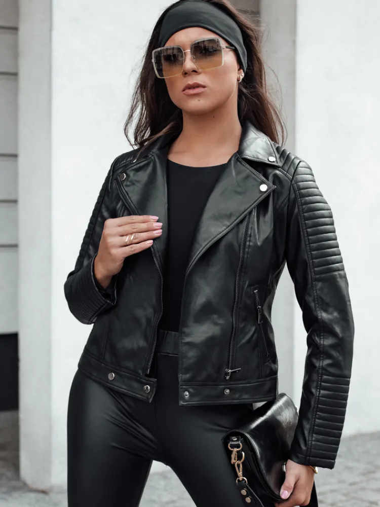 Kurtki Damskie>Dstreet Kurtka damska skórzana ramonseka krótka czarna TY4634